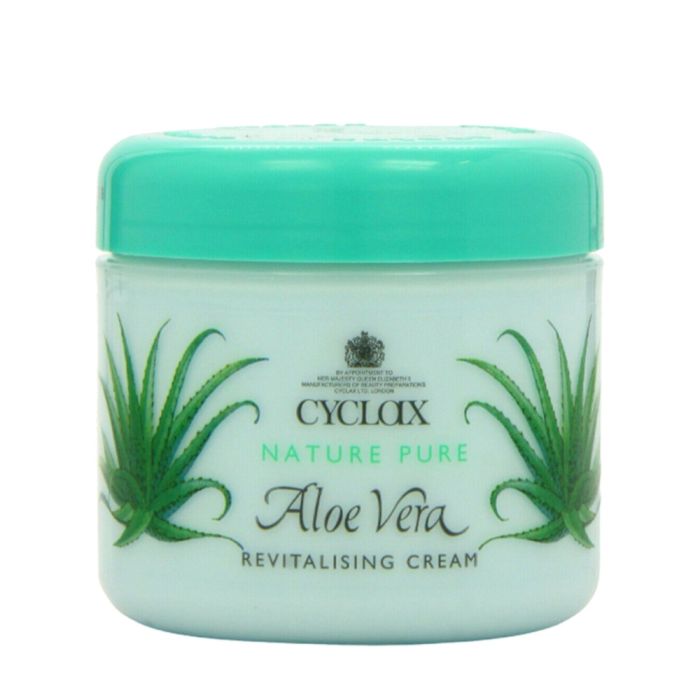 Cyclax Nature Pure Aloe Vera Revitalising Cream 300ml tub on a clean bathroom shelf
