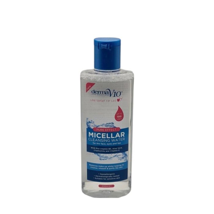 Derma V10 Micellar Cleansing Water Removes Makeup & Cleanses Skin 200ml
