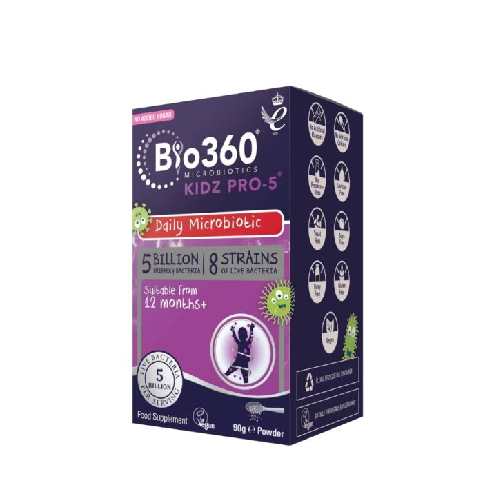 Natures Aid Bio 360 Kidz Pro-5 Daily Microbiotic Powder 90g