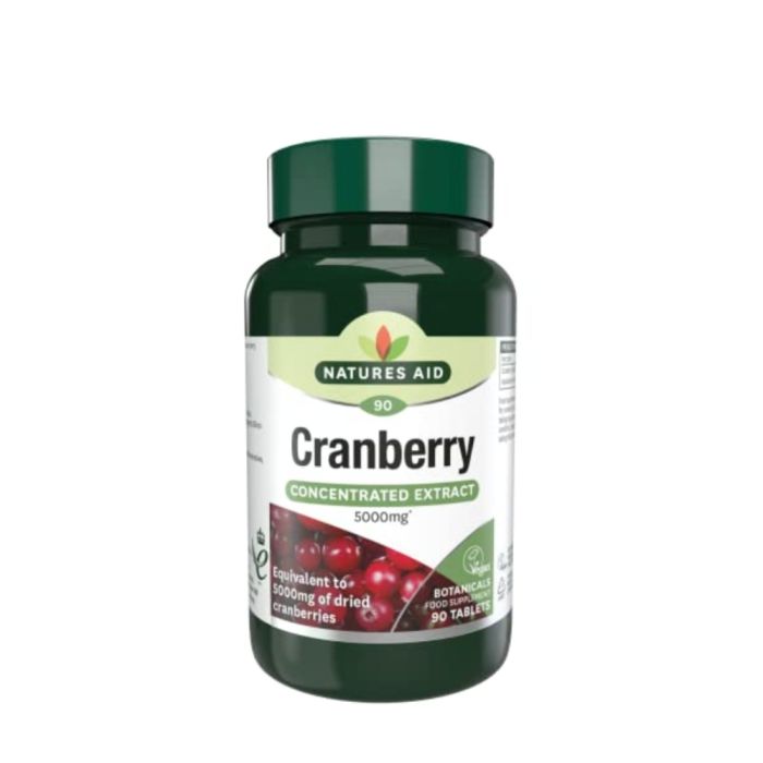 Natures Aid Cranberry Concentrated Extract Gluten Free 90 Capsules