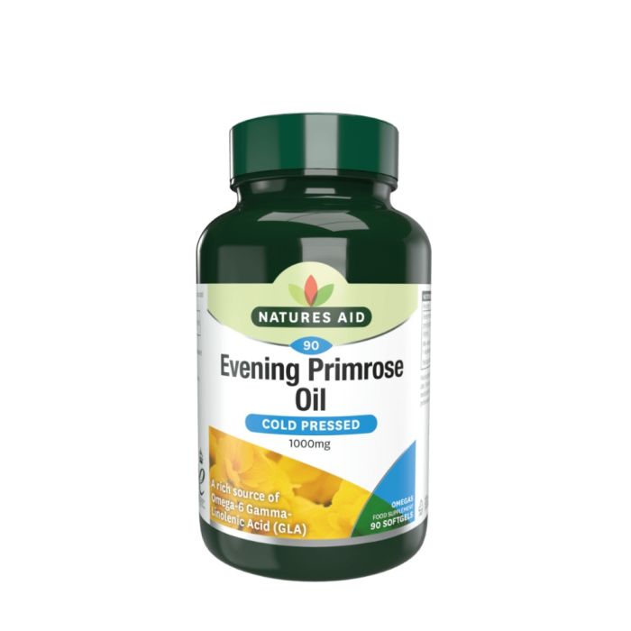 Natures Aid Evening Primrose Oil 1000mg Cold Pressed 90 Softgels