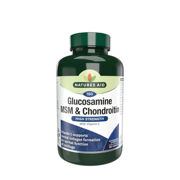 Natures Aid Glucosamine MSM & Chondroitin 180 Tablets