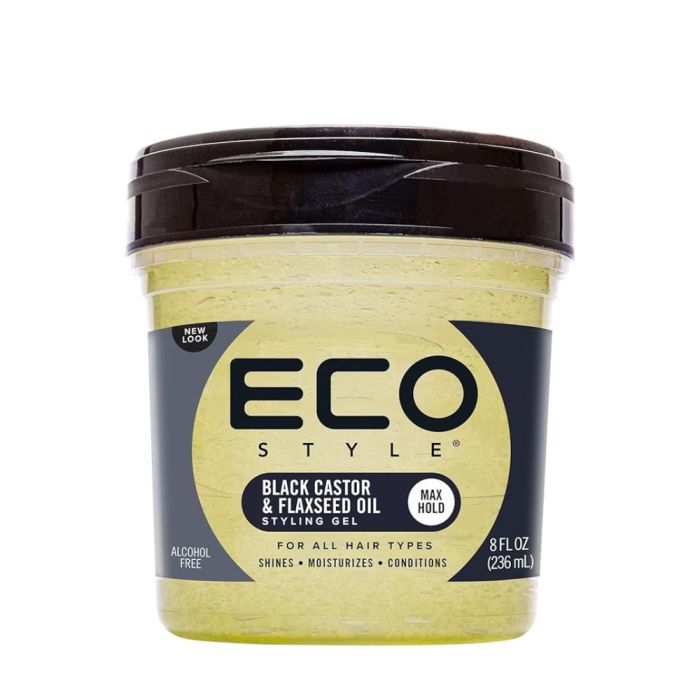 Eco Style Black Castor And Flax Seed Oil Hair Gel 236ml