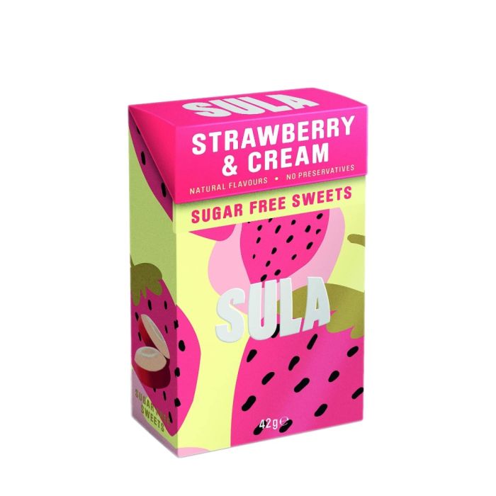 Sula Sugar Free Strawberry & Cream Sweets 42g