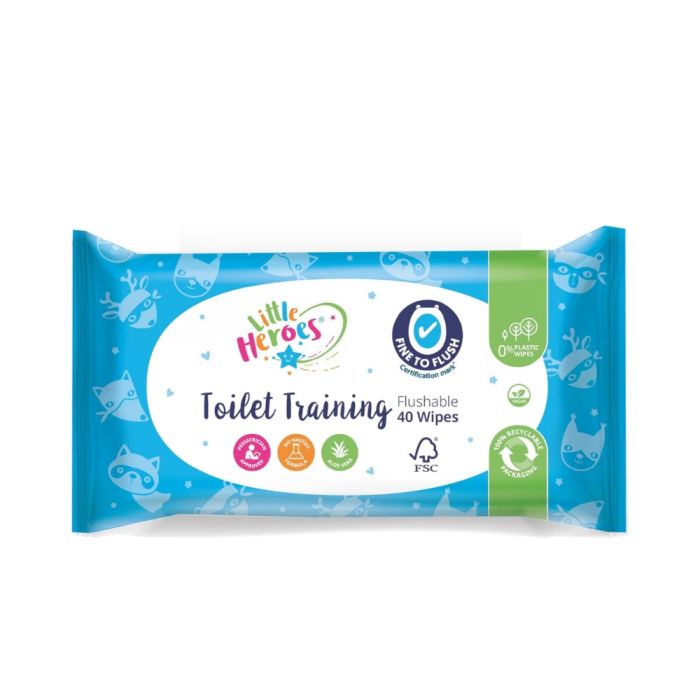 Little Heroes Toilet Training Flushable Baby Wipes 40 Wipes