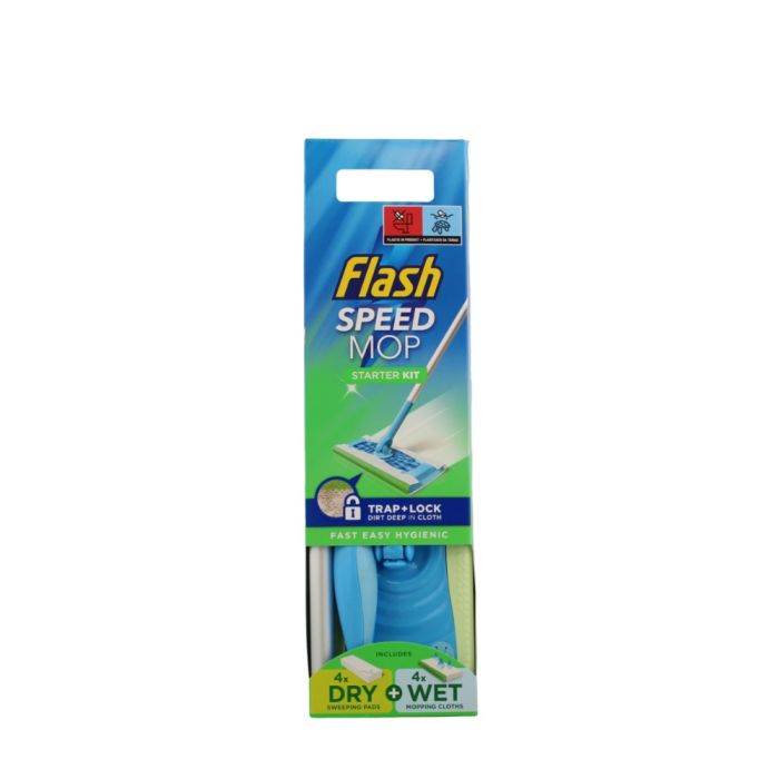 Flash Speedmop Floor Cleaner Starter Kit (4 WET PADS, 4 DRY PADS & MOP)