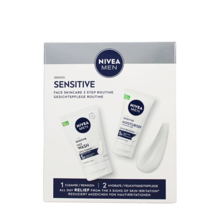 Nivea Men Sensitive Face Skincare Gift Set Face Wash & Moisturiser 2 Piece set