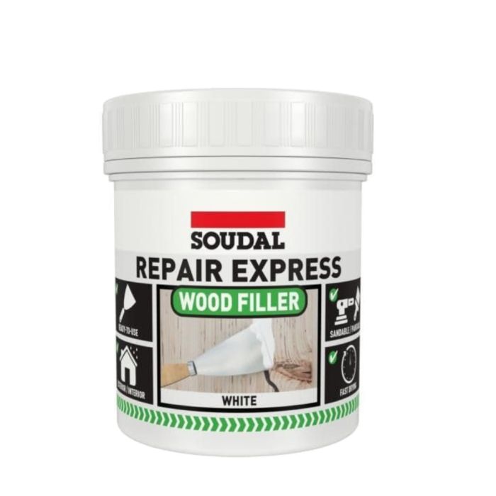 Soudal Repair Express Wood Filler White Fast Drying 1 PART 400G