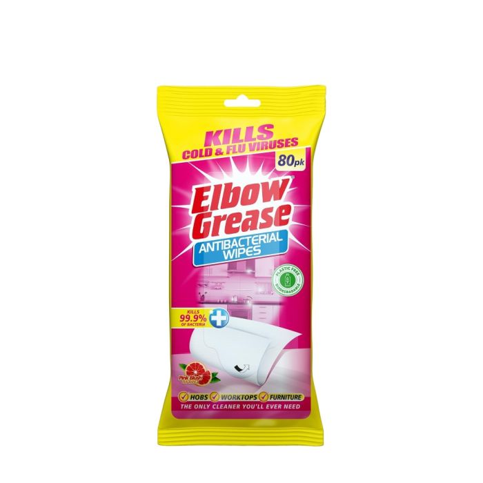 Elbow Grease Antibacterial Pink Blush 80 wipes