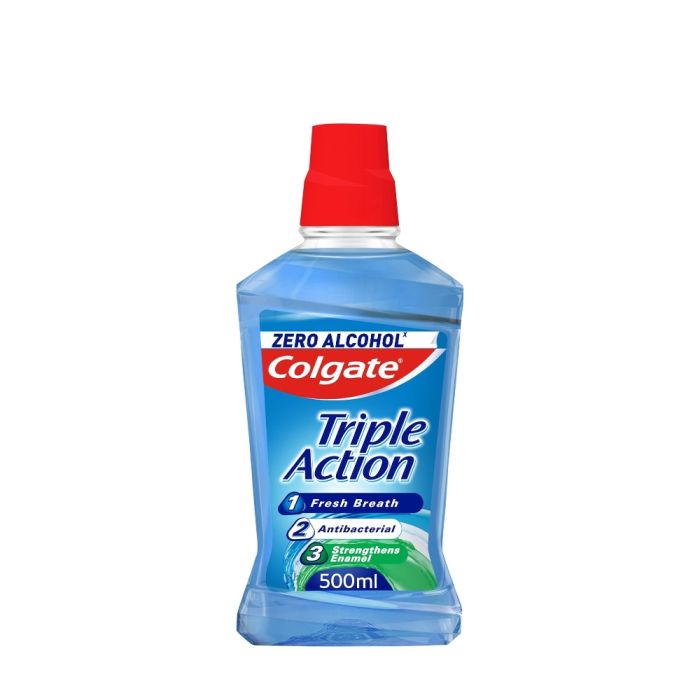 Colgate Triple Action  Fresh Breath Zero Alcohol Mouthwash 500ml