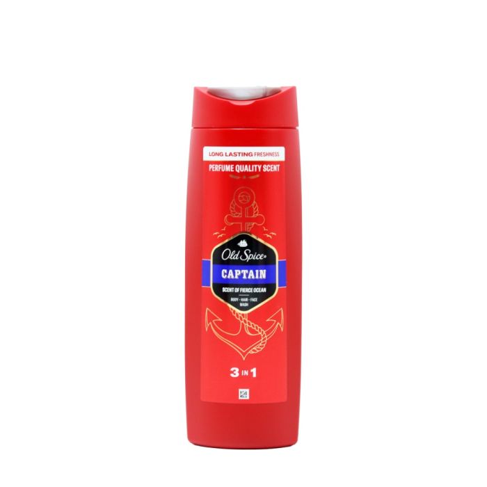 Old Spice Captain 3 in 1 Shower Gel Body Hair & Face Wash 400ml