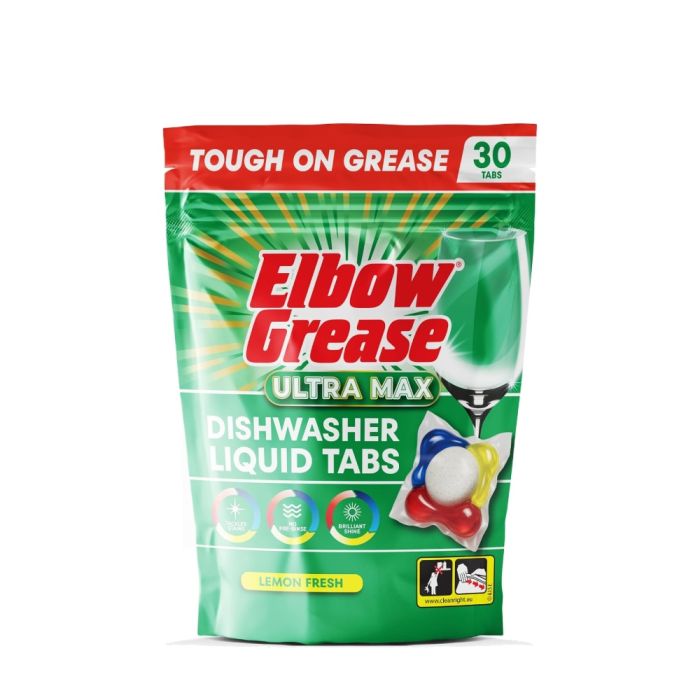 Elbow Grease Ultra Max Lemon Fresh Dishwasher Liquid Tabs 30 Count