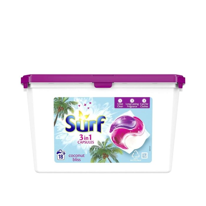 Surf 3 In 1 Coconut Bliss Washing Capsules 18Washes