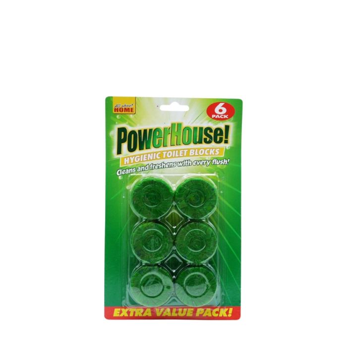 Powerhouse Hygienic Toilet Cleans with Every Flush 6 Blocks Pack