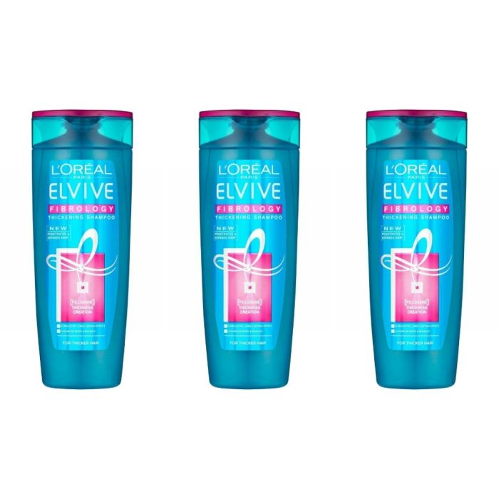 Loreal Paris Elvive Fibrology Thickening Shampoo - Pack of 3