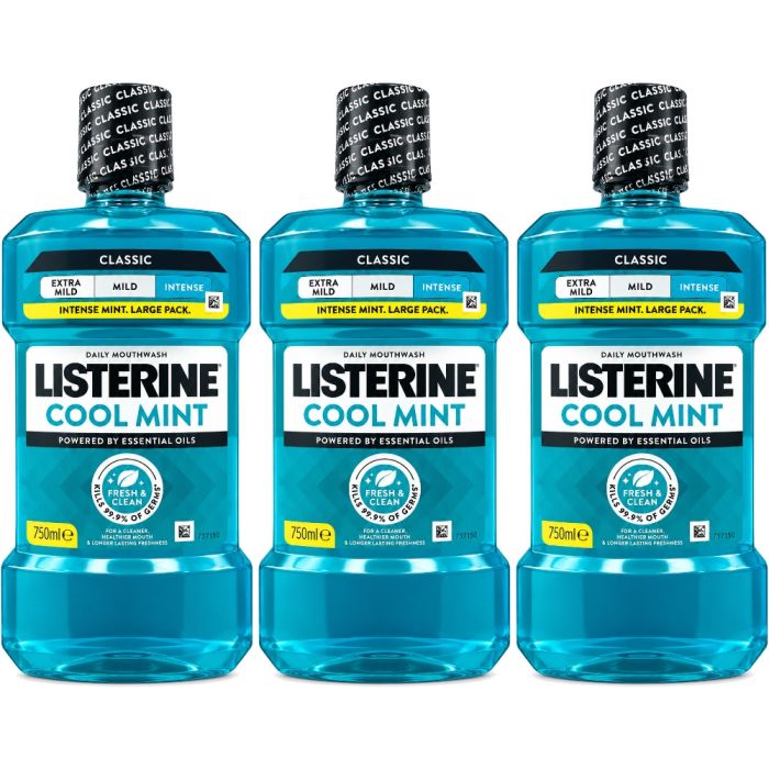Listerine Mouthwash Cool Mint 750ml - Pack of 3