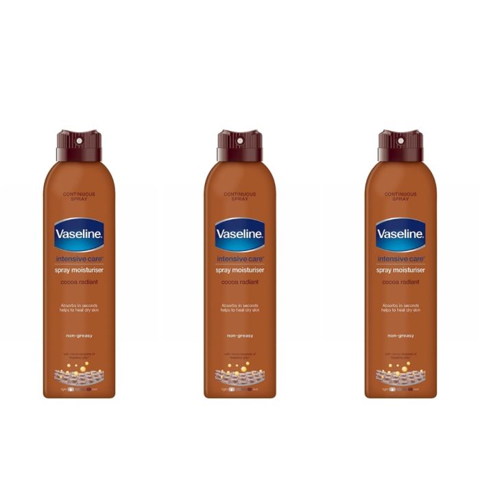 Vaseline Cocoa Spray Moisturiser 190ml - Pack of 3