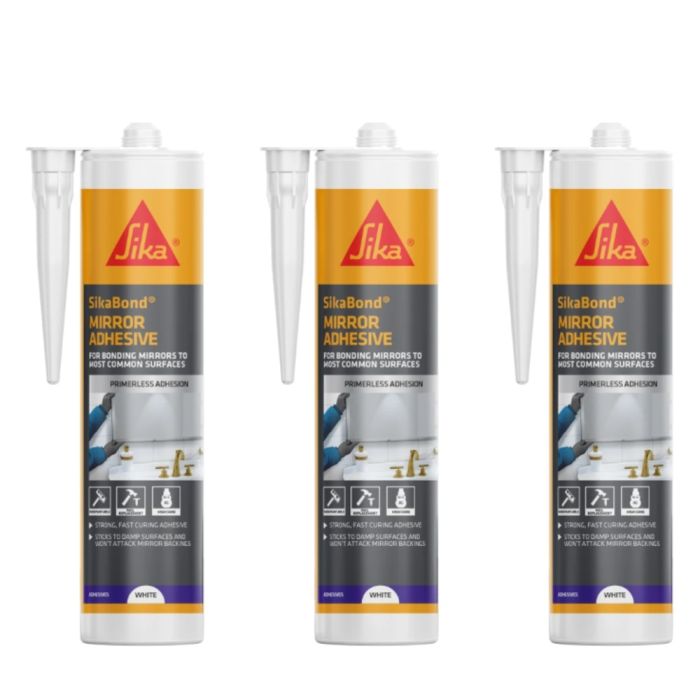 Sika Mirror Adhesive Mirror Mate Sealant Adhesive C3 White 290ml 