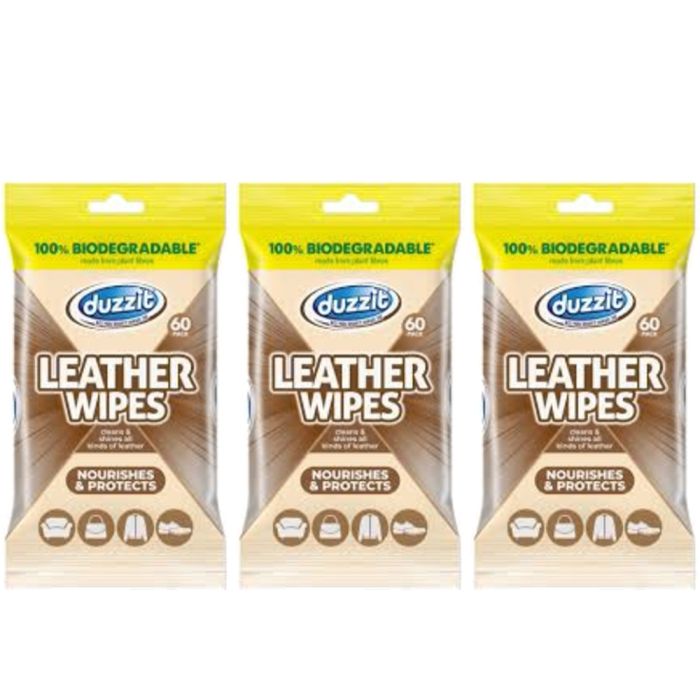 Duzzit Leather Cleaning Wipes Clean & Protect 50 Wipes - Pack of 3