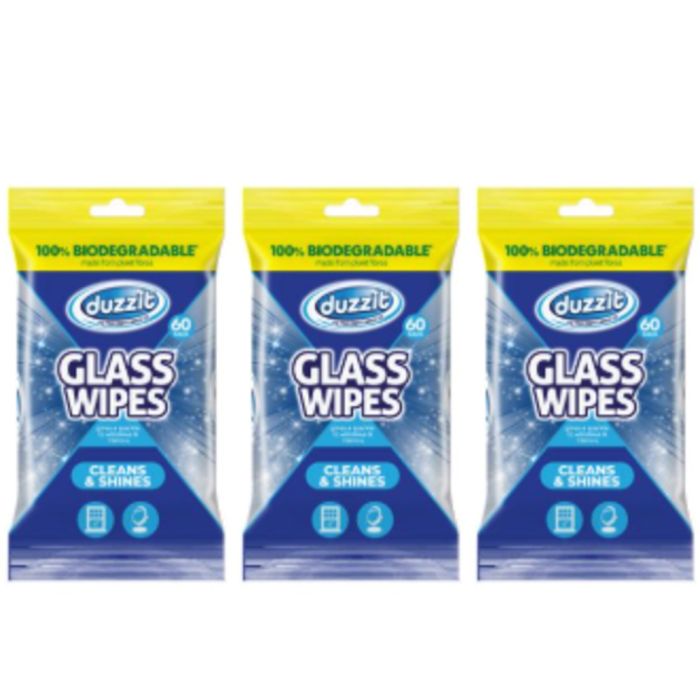 Duzzit Glass Wipes 50 wipes - Pack of 3