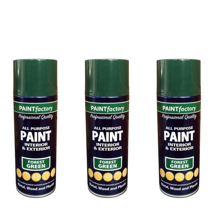 Paint Factory All Purpose Forest Green 400ml - Pack of 3