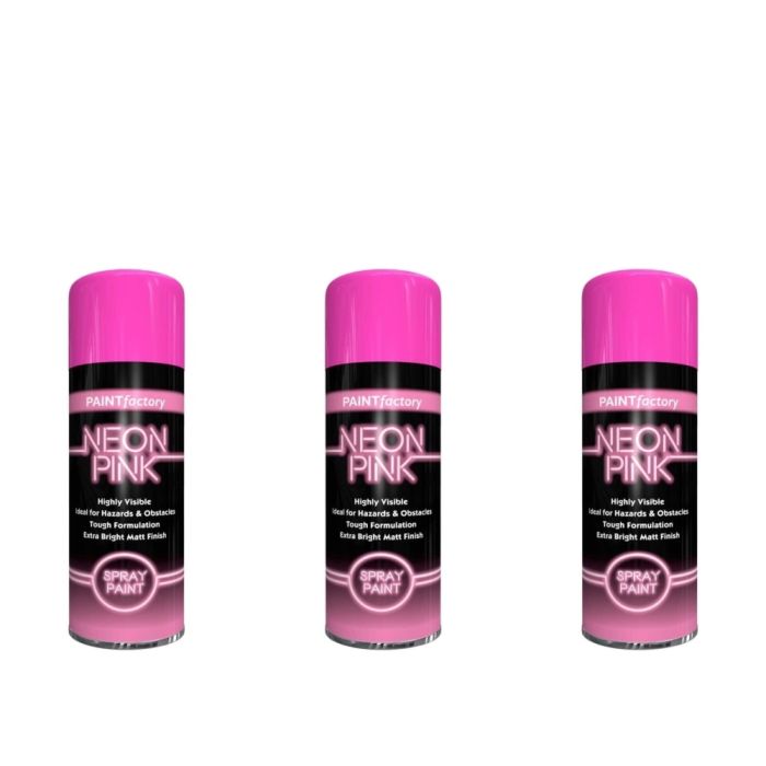 Paint Factory All Purpose Neon Pink Spray Can 400 ml - Pack of 3