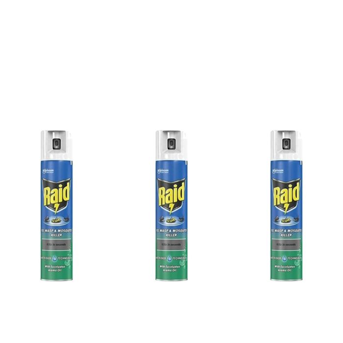 Raid Protector Fly Wasps and Mosquito Killer 300ml - Pack of 3