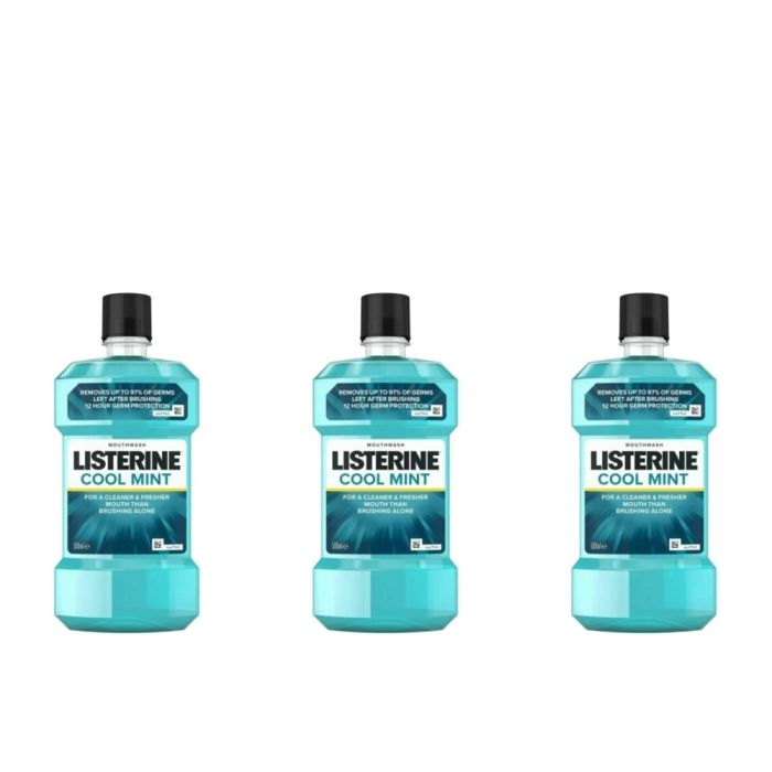Listerine Antibacterial Mouthwash Coolmint 500ml - Pack of 3