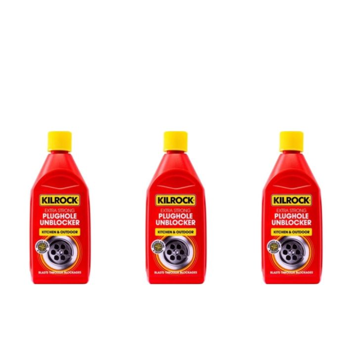 Kilrock Plughole Unblocker 500ml - Pack of 3
