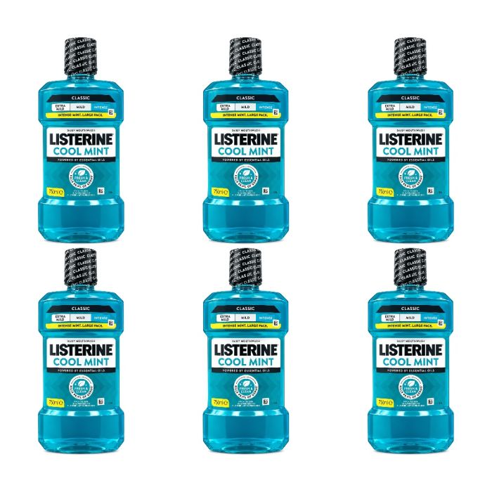 Listerine Mouthwash Cool Mint 750ml - Pack of 6