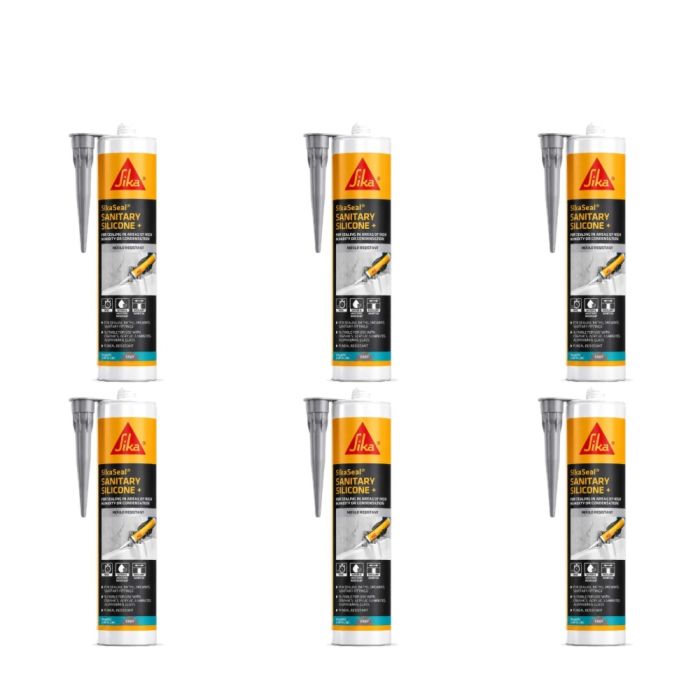Everbuild Everflex 500 Silicone Sealant Manhattan Grey 295ml - Pack of 6