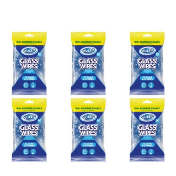 Duzzit Glass Wipes 50 wipes - Pack of 6
