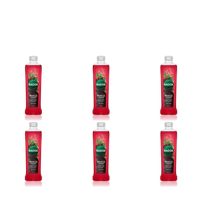Radox Muscle Therapy Bath Soak Black Paper & Ginseng 500ml - Pack of 6