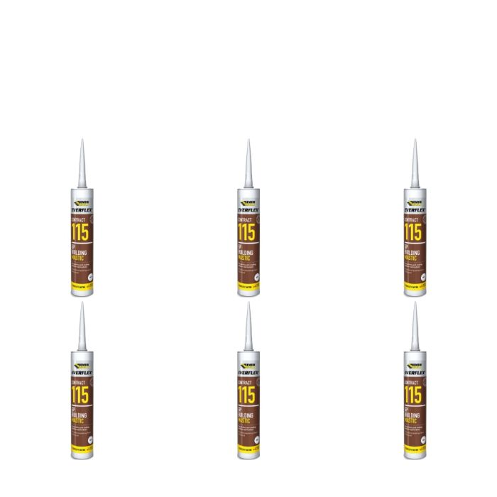 Everbuild Everflex 115 Contract GP Building Mastic White 285ml - Pack of 6