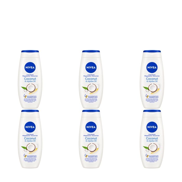 Nivea Care Shower Coconut & Jojoba Oil Body Wash 250ml - Pack of 6