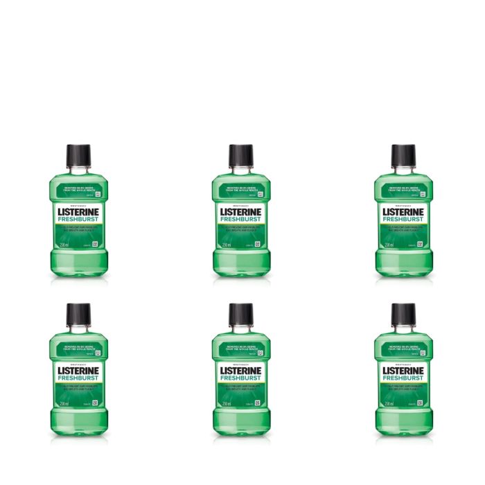 Listerine Fresh Burst Mouthwash 250ml - Pack of 6