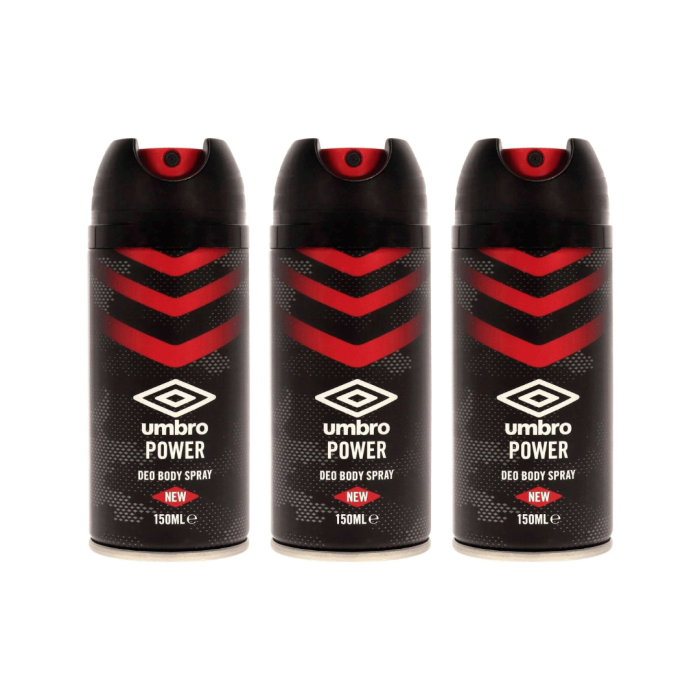 Umbro Power Deodorant Body Spray 150ml - Pack of 3