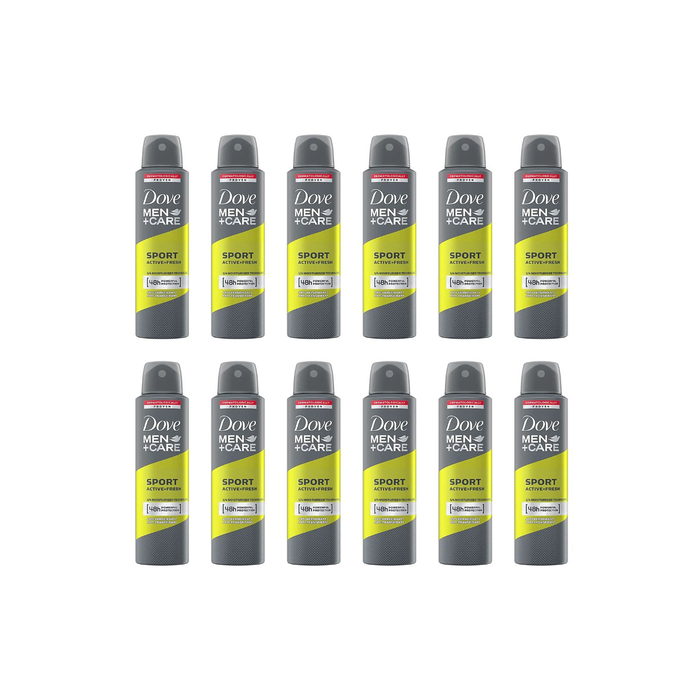 Dove Men+Care Sport Active+Fresh Antiperspirant Deodorant Aerosol 150ml - Pack of 12