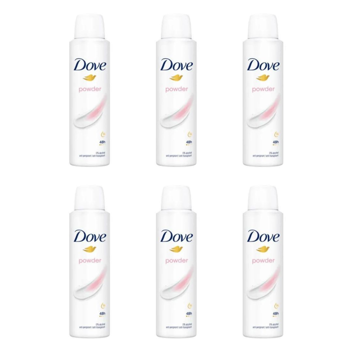 DOVE ANTIPERSPIRANT DEODORANT POWDER WOMEN 150ML - Pack of 6