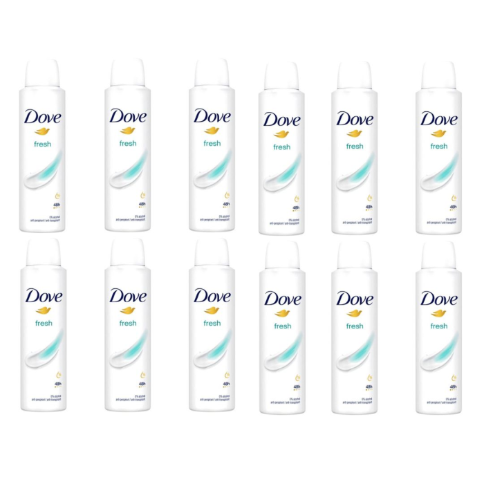 Dove Fresh Anti-perspirant Deodorant Spray 150ml - Pack of 12