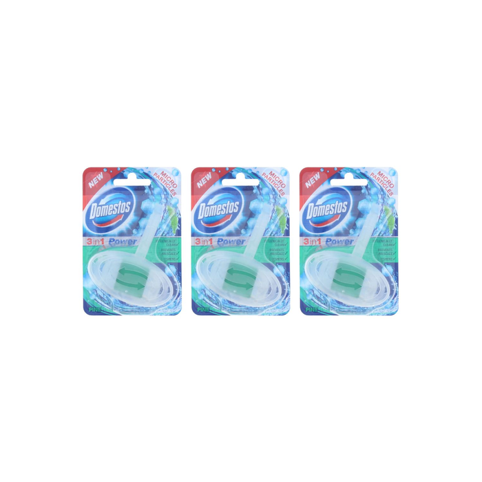 Domestos 3 in 1 Rim Block Pine Toilet Cleaner - Pack of 3
