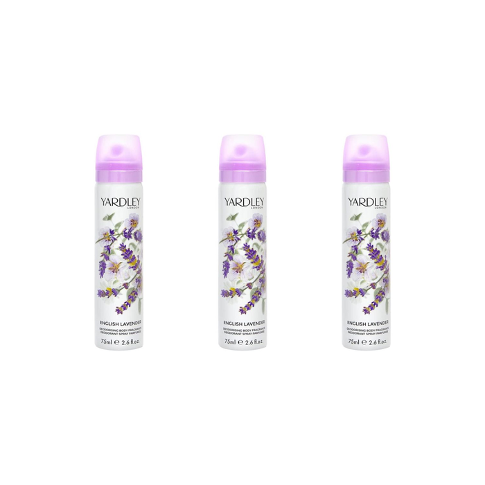 Yardley English Lavender Body Spray 75ml - Pack of 3