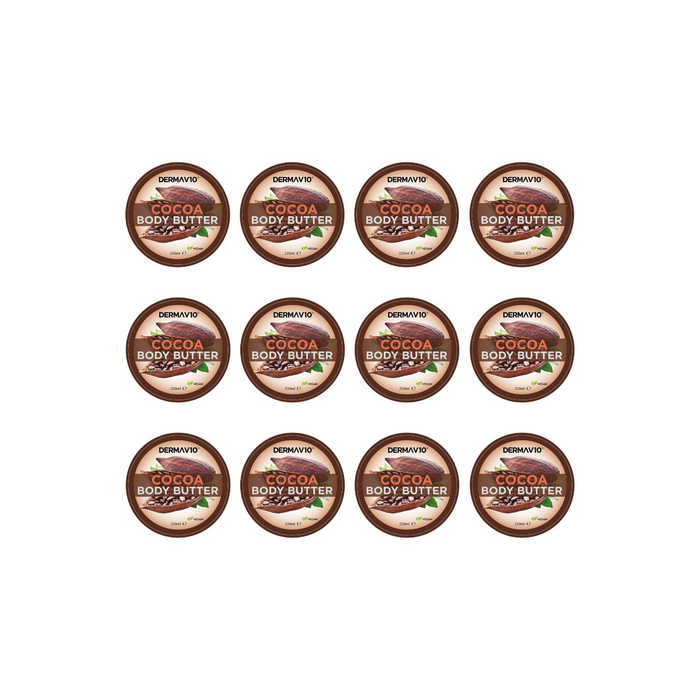Derma V10 Cocoa Body Butter Intense Hydration for Soft Skin 220ml