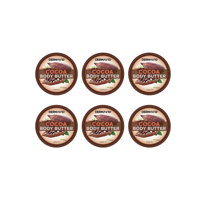 Derma V10 Cocoa Body Butter Intense Hydration for Soft Skin 220ml