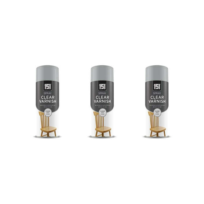 151 Clear Varnish Durable Matt Finish Spray 400ML - Pack of 3
