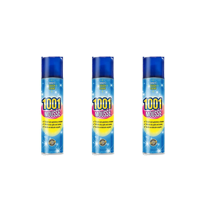 1001 Mousse Carpet and Upholstery Cleaner 350ML - Pack of 3