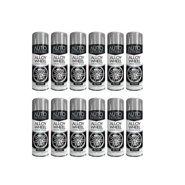 Rapide Auto Extreme Spray Paint Silver Wheel 400ml - Pack of 12