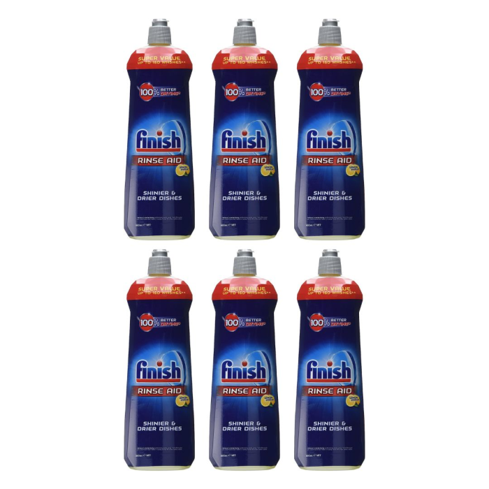 Finish Rinse Aid Shine and Protect Lemon Sparkle 800ml - Pack of 6