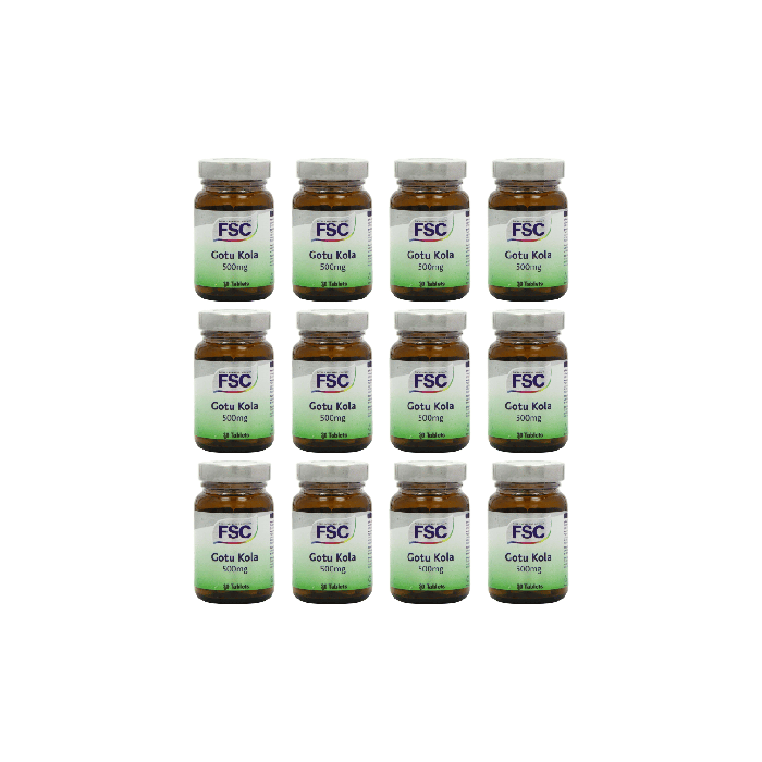 FSC Gotu Kola 500mg 30 Tablets - Pack of 12