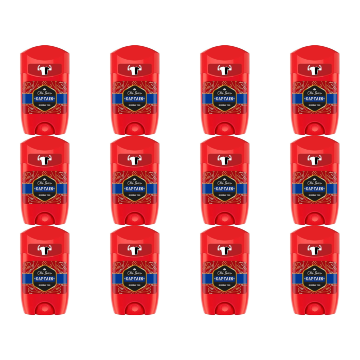 Old Spice Captain Deodorant Stick 50ml (Pack of 1) - Pack of 12